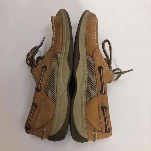 Kids Sperry top-sider Intrepid deck shoes size 3. Brown/tan in color. Leather - Picture 2 of 8